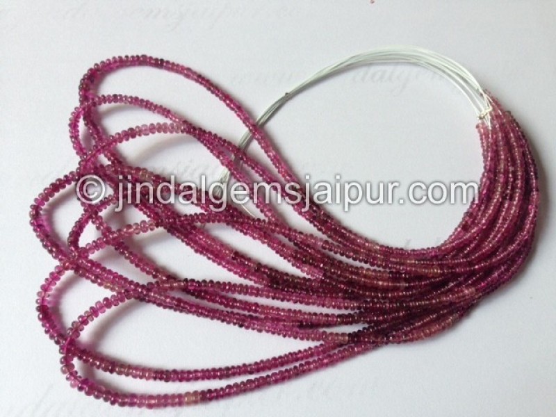 Rubellite Tourmaline Smooth Roundelle Shape Beads